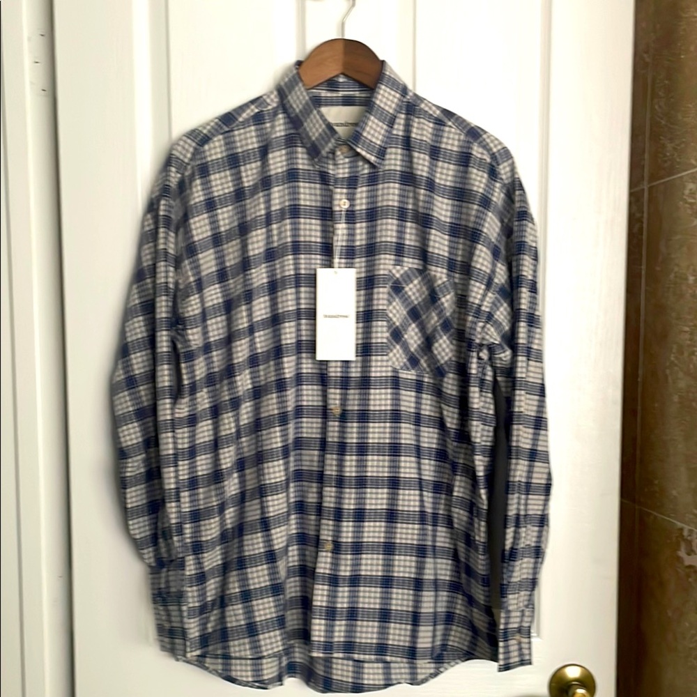 NWT - Avandress, Blue and White Plaid Men's Shirt